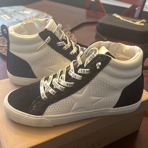 Black and white sneakers